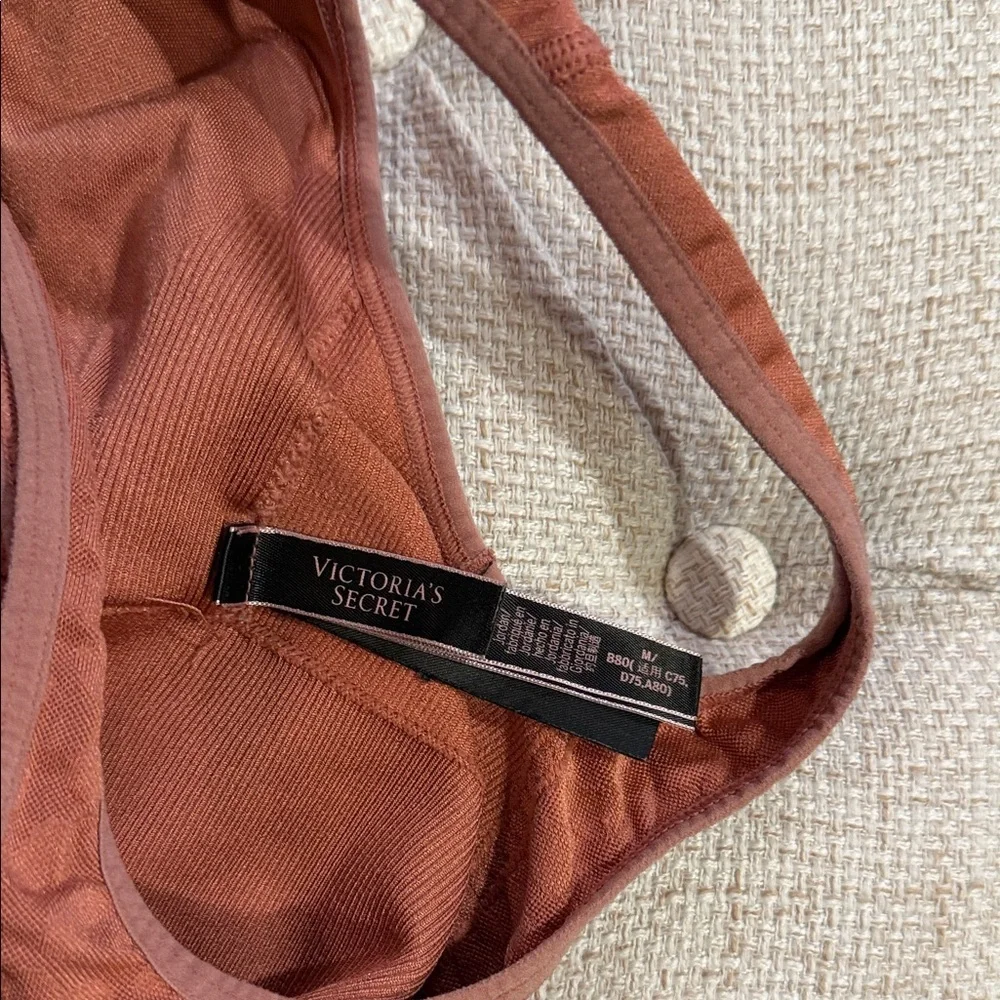 Victoria’s Secret Women's Dusty Pink Bralette Leopard Print Inlay Design M